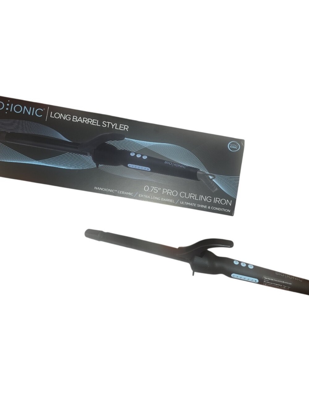 Bio Ionic .75" Long Barrel Styler - Black *NEW